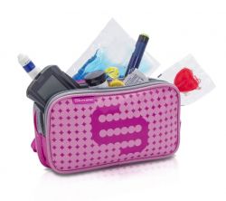 Cartuchera para accesorios para diabéticos - Rosa / Gris 