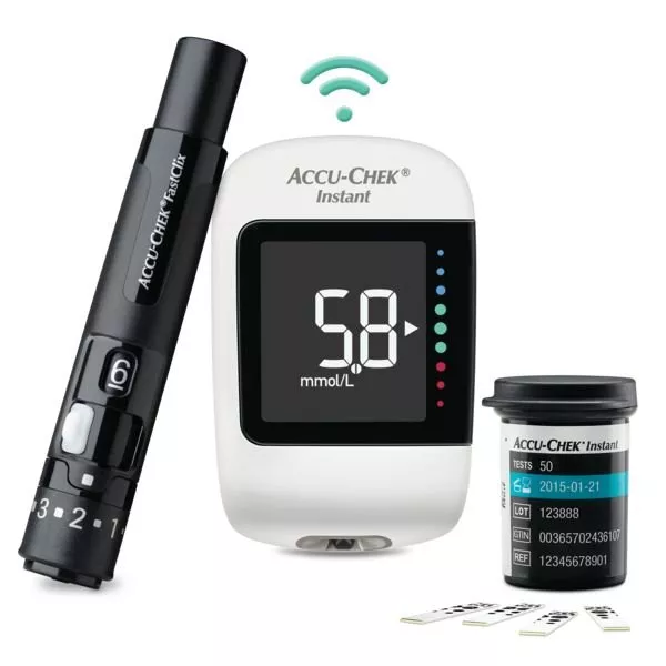 Glucometro Accu-Chek Instant con Bluetooth e indicatore colorimetrico della glicemia Roche