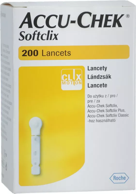 Lancette Accu-Chek Softclix per pungidito e controllo della glicemia, 200 pz Roche