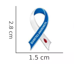 Spilla Diabetes Awareness Nastro blu e bianco