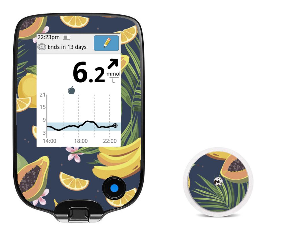 Adesivo per Freestyle Libre reader + sensor - Exotic fruits dark